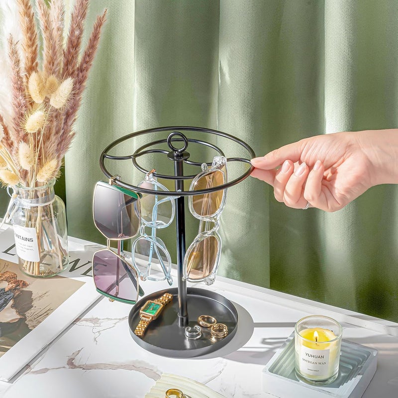 Procase Sunglasses Organizer Glasses Holder Eyeglasses Stand, Upgraded Large Capacity Sunglass Storage with Metal Frame and Base, Eyewear Display Rack for Tabletop, Up to 15 Pairs -Black - Image 2